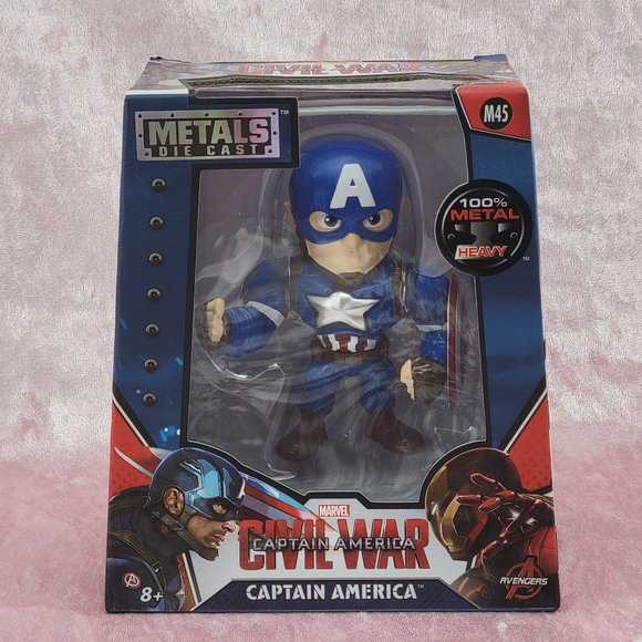Marvel Die-Cast Metals Captain America Avengers Civil War Figure 4 Inch NEW - Picture 1 of 5